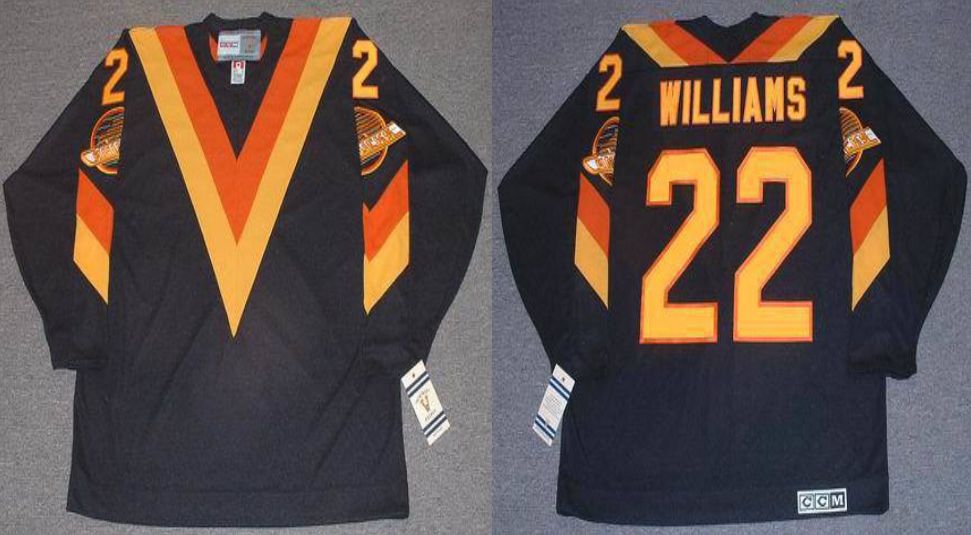 2019 Men Vancouver Canucks #22 Williams Black CCM NHL jerseys->vancouver canucks->NHL Jersey